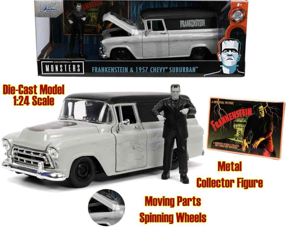 Universal Monsters 1957 Chevy Suburban med Frankenstein - 1:24 Die-Cast Modell jada toys