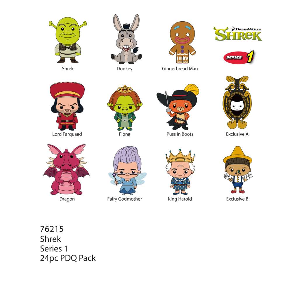Shrek Bag Clip Blind Box Display (24) monogram