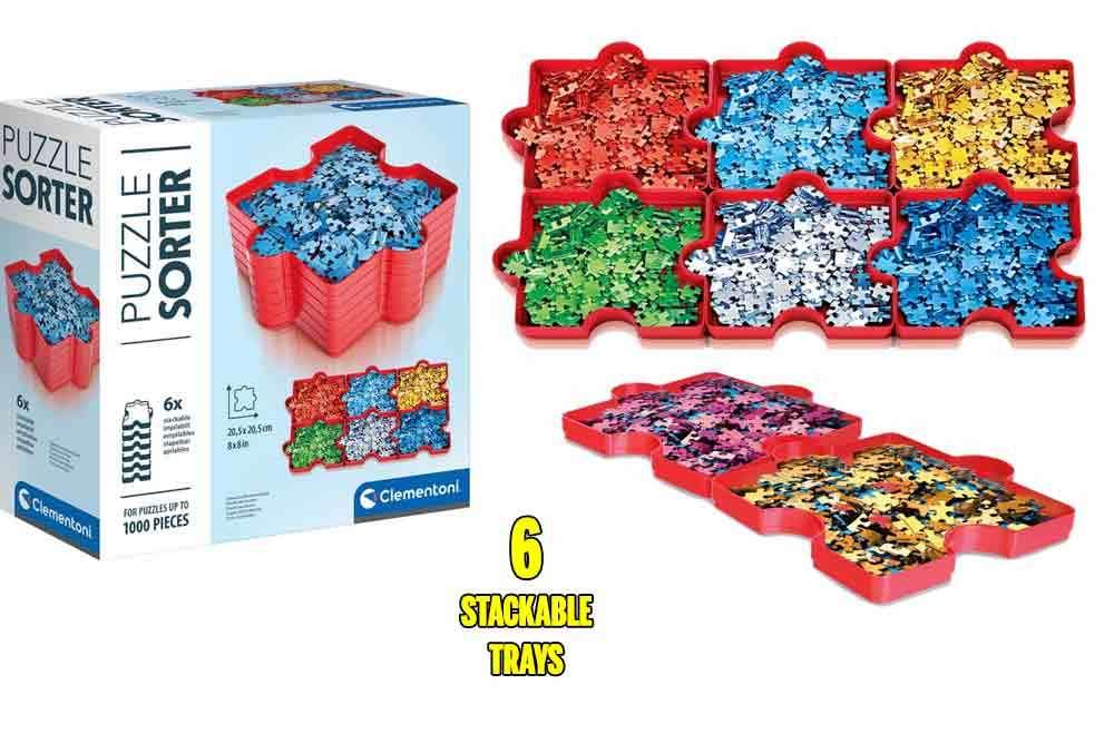 Jigsaw Puzzle Tiles Sorter - 6 Stacker Trays - Robotto