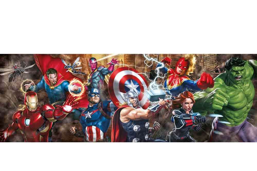 Marvel Avengers: Line Up - Panorama Pussel 1000 Bit clementoni