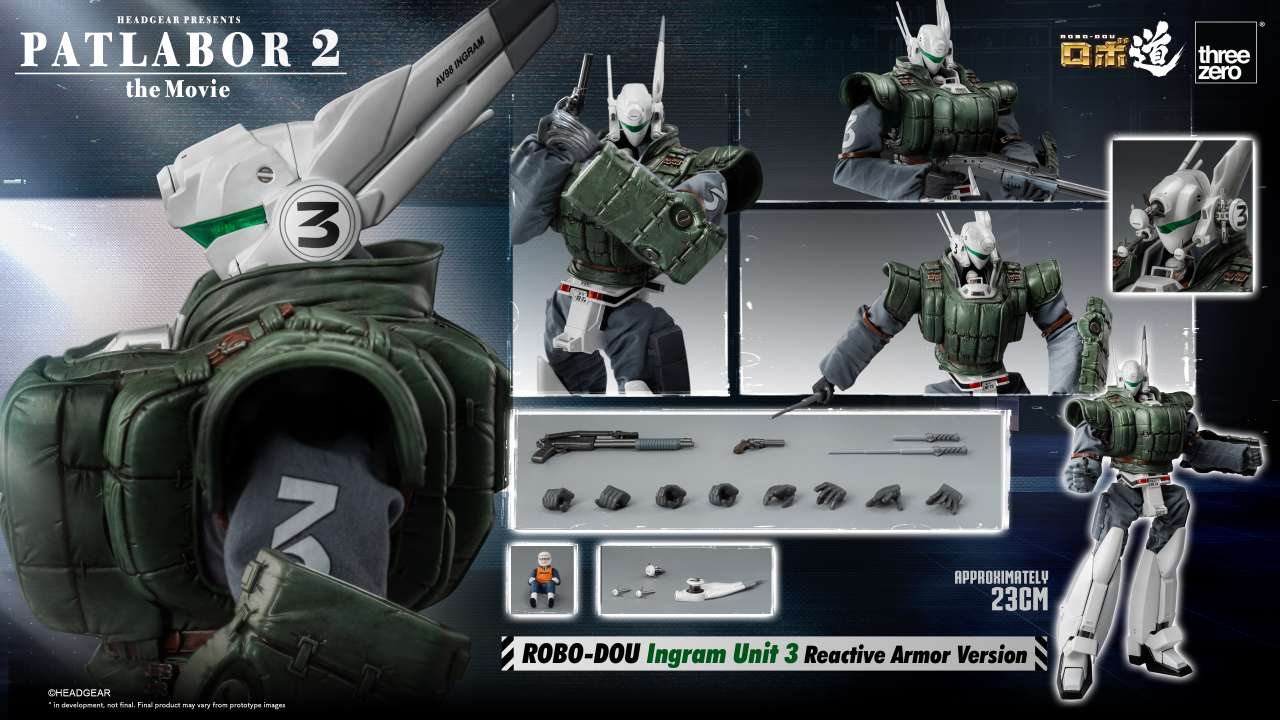 Patlabor 2 Filmen Robo-Dou Ingram Enhet 3 Reactive Armor Version threea toys/threezero