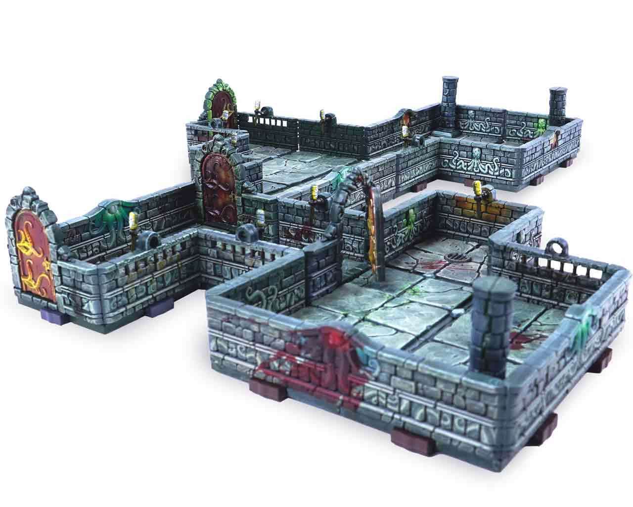 Dungeons & lasers: pathfinder abomination vault - prismacast förmålade terränger