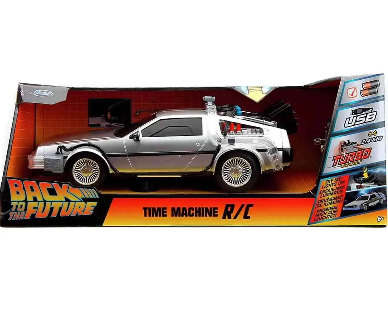 Back To The Future Del 1 1982 Tidsmaskin DeLorean Radiostyrd 1/16 Skala Die-cast Modell
