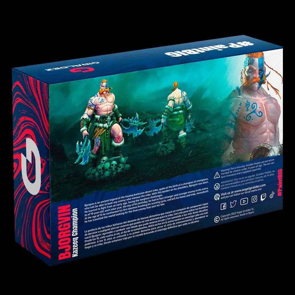 Björvin the Barbarian 32mm-figur av Angel Giraldez i box med undervattensmotiv