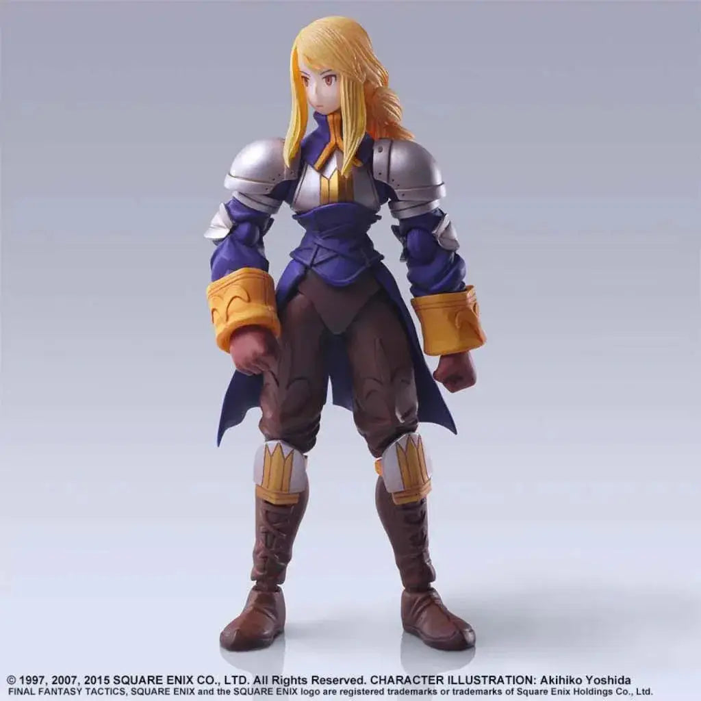 Agrias Oaks Bring Arts-figur från Final Fantasy Tactics i silver rustning