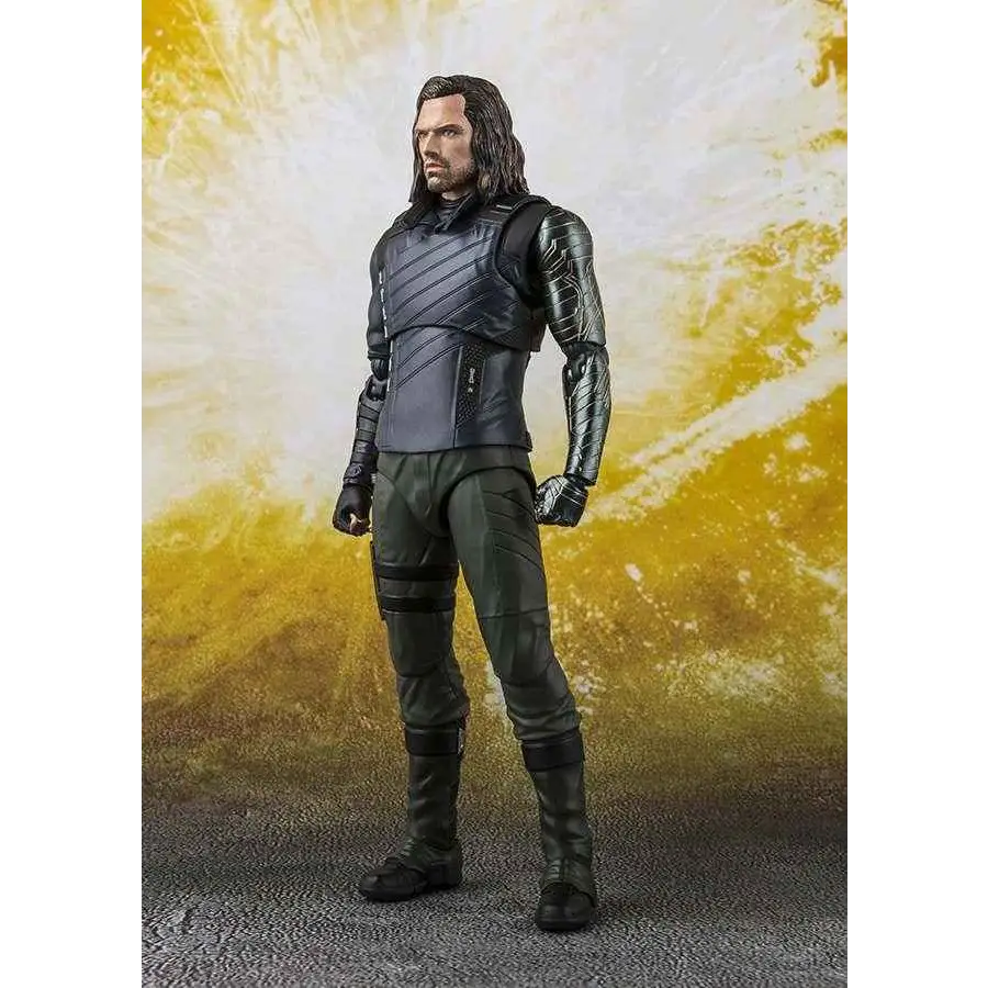 Svart och grå Winter Soldier-actionfigur i taktisk rustning, Aiw Bucky SH Figuarts