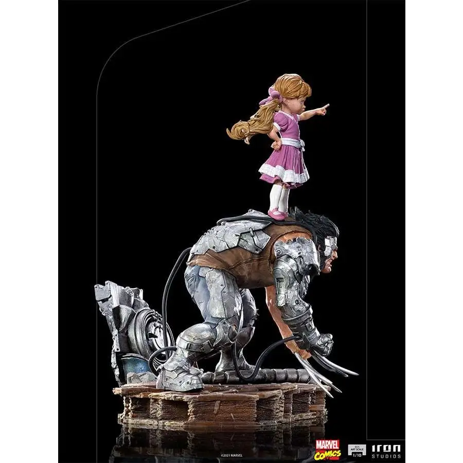 Detaljerad 1/10-skala staty av Albert och Elsie-Dee från X-Men i rosa klänning på pansrad mutant