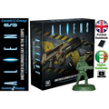 Aliens: Another Glorious Day in the Corps! - lådor med blodig gevär mot gula varningsränder