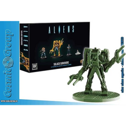 Grön hårdplast Sulaco-överlevare miniatyrfigur med ledade lemmar och detaljerad rustad design från ALIENS-setet