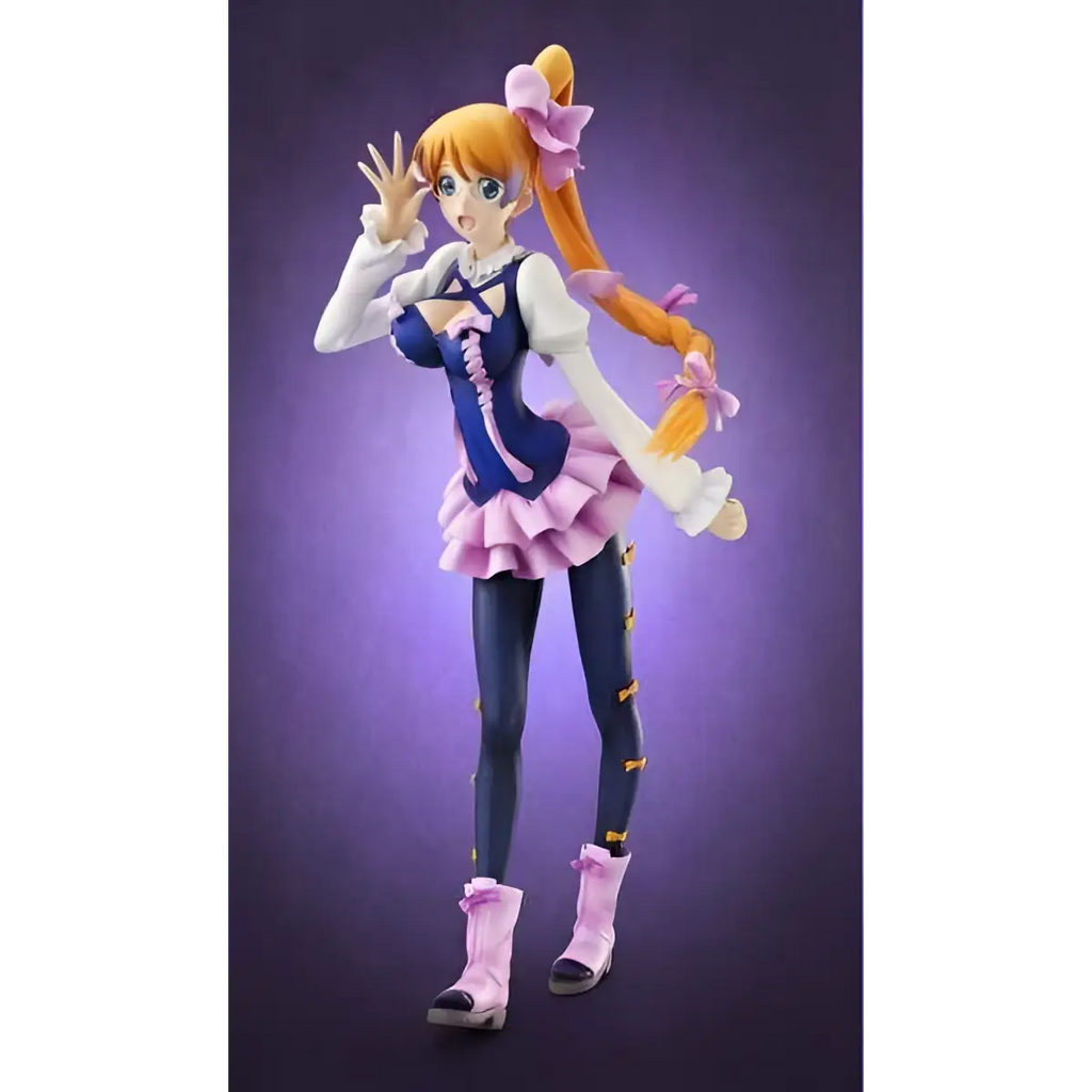 Detaljerad Aquarion Evol EX Mix Staty-figur med orange flätor och rosa kjol