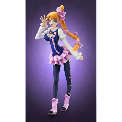 Detaljerad Aquarion Evol EX Mix Staty-figur med orange flätor och rosa kjol
