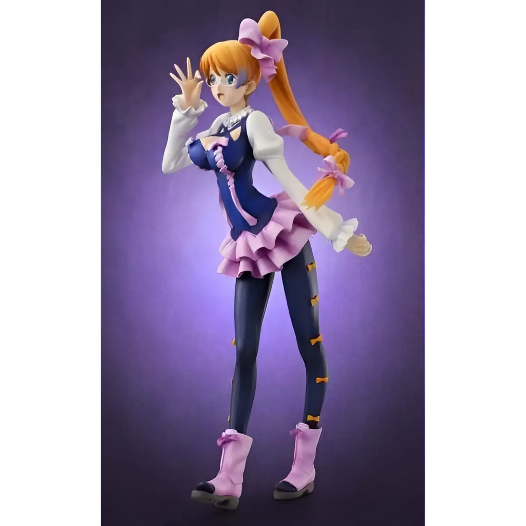 Detaljerad Aquarion Evol EX Mix Staty-figur med orange pigtails och blå-vit korsett