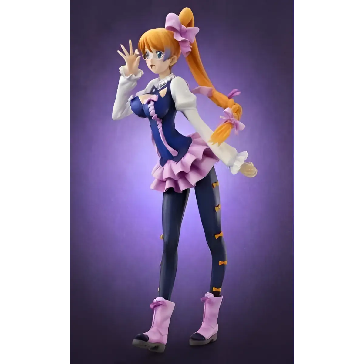 Detaljerad Aquarion Evol EX Mix Staty-figur med orange pigtails och blå-vit korsett