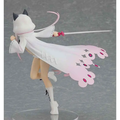 Vit catöron figur i vit och rosa med mantel och svärd, Arsnotoria Cat Kingdom POP UP PARADE
