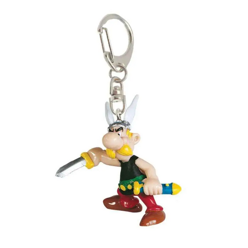 Asterix nyckelring med svärd i dynamisk pose