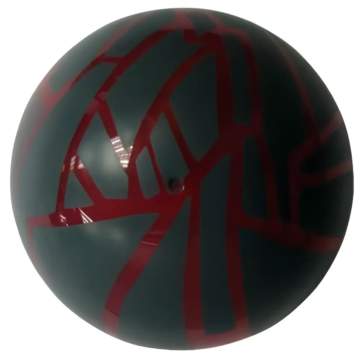 Mörkgrön bowlingboll med röda geometriska mönster, Astro Boy Ljusande Boll Röd