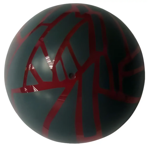 Mörkgrön bowlingboll med röda geometriska mönster, Astro Boy Ljusande Boll Röd