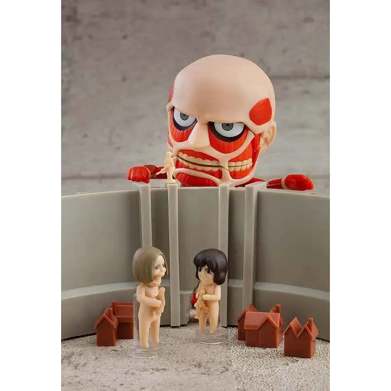Attack on Titan Colossal Titan Nendoroid-set i plast med röd muskulatur och vita ögon