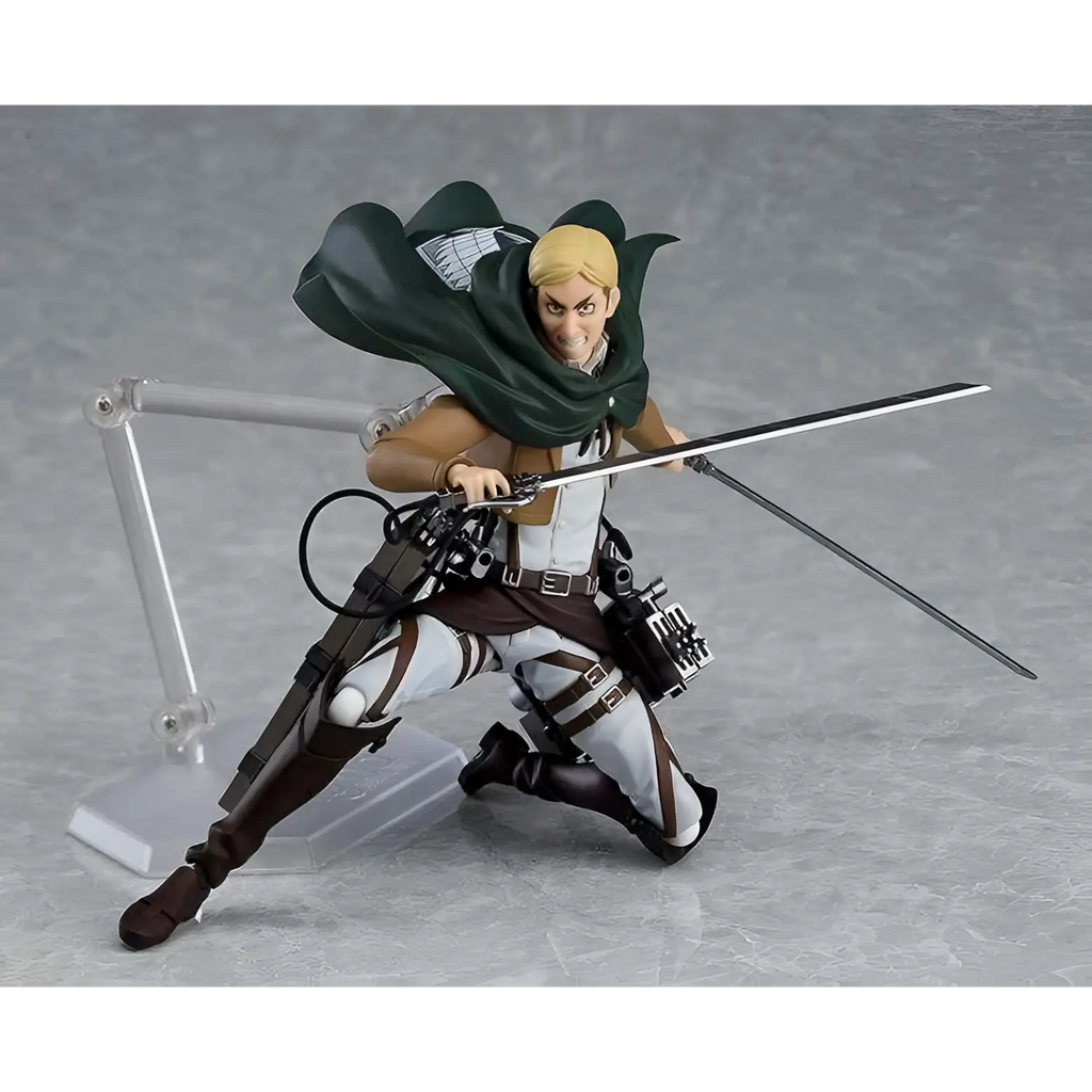 Attack on Titan Armin Arlert figma actionfigur med svärd och grön mantel