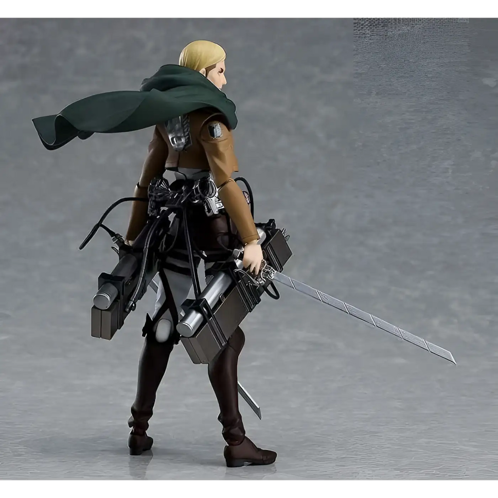 Attack on Titan Erwin Smith Figma-actionfigur med grön mantel och svärd
