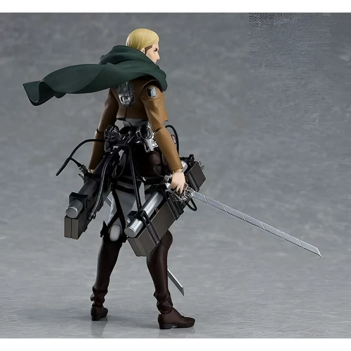 Attack on Titan Erwin Smith Figma-actionfigur med grön mantel och svärd