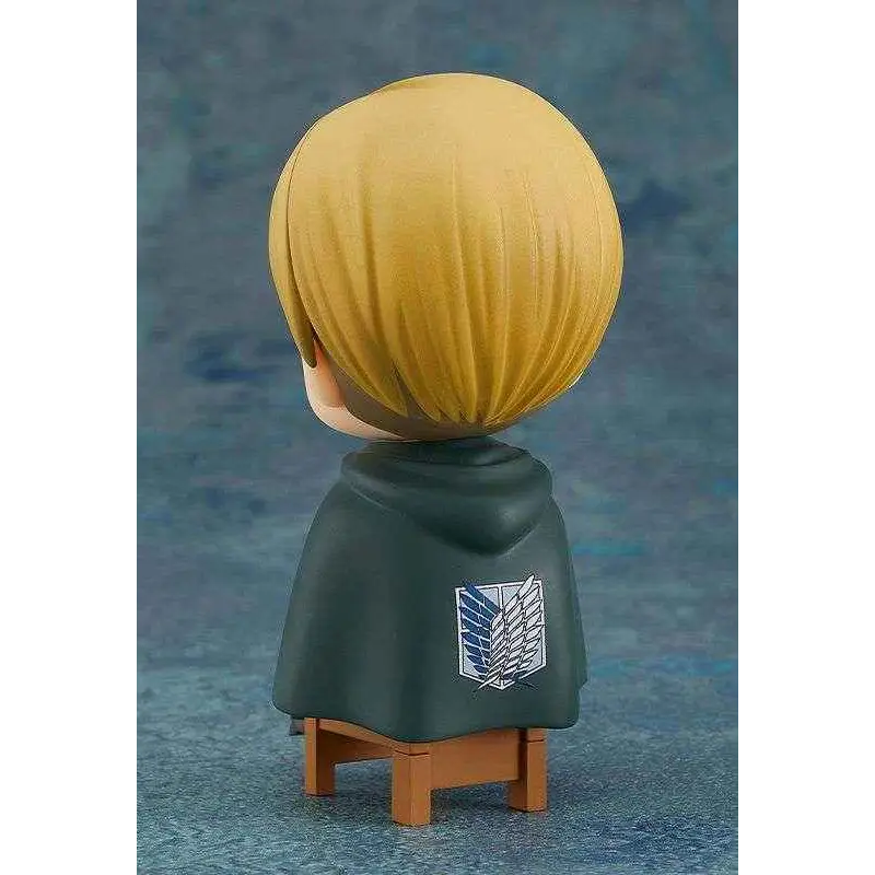 Chibi Erwin Smith Nendoroid Swacchao! med gulblont hår och grön kapa