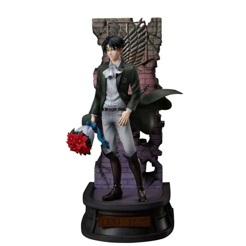 Levi Ackerman Attack on Titan 1/7 födelsedagsstaty i grön mantel