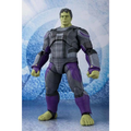 Grön hyad Hulk-figur i grå-lila rustning från Avengers Endgame SH Figuarts