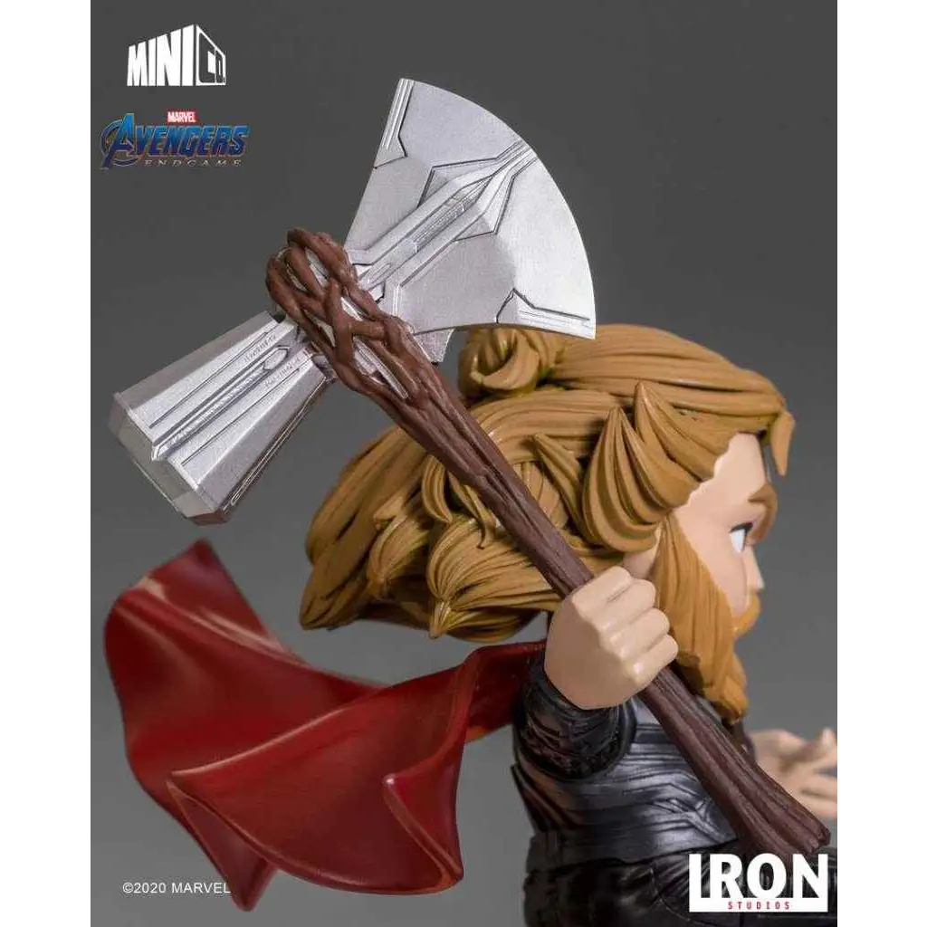 Avengers Endgame Thor MiniCo-staty med silver yxa i svart rustning