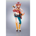 Röd och orange cowboyhatt med vit kant på Back Arrow Elsha Lean S.H.Figuarts-figur