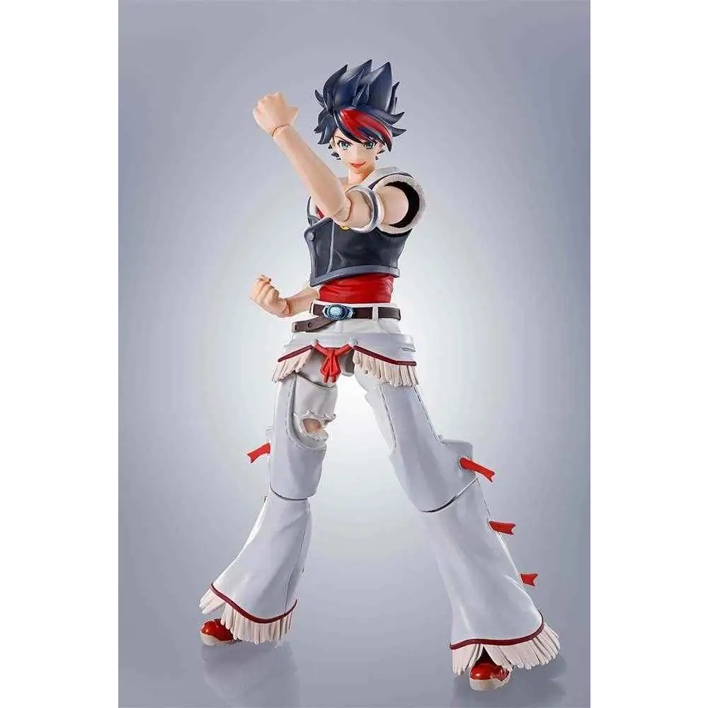 SH Figuarts Back Arrow animefigur med svart-rött spikat hår och rödsvart outfit