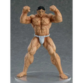 Muscular Baki Kaoru Hanayama animefigur med solbränd hud i vit loincloth