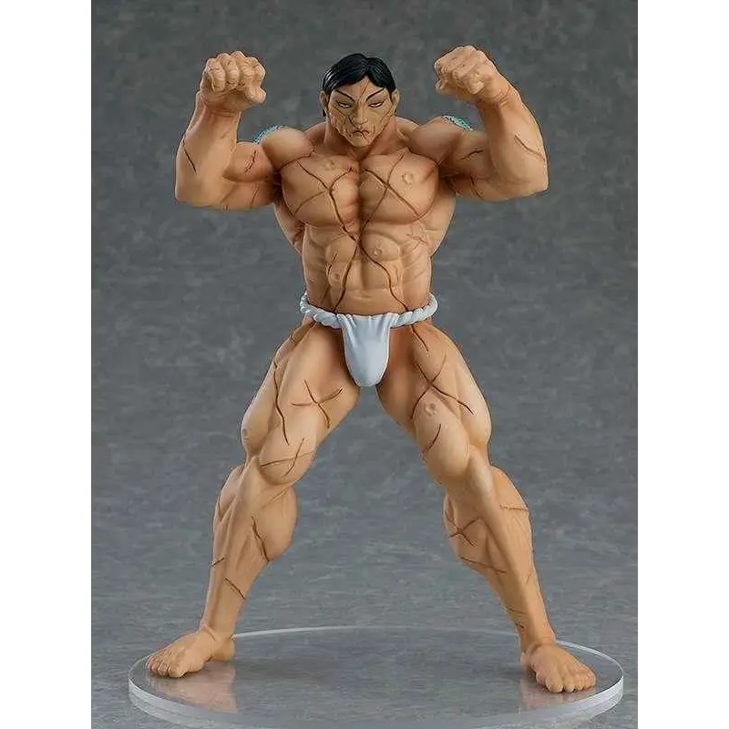 Muscular Baki Kaoru Hanayama animefigur med solbränd hud i vit loincloth