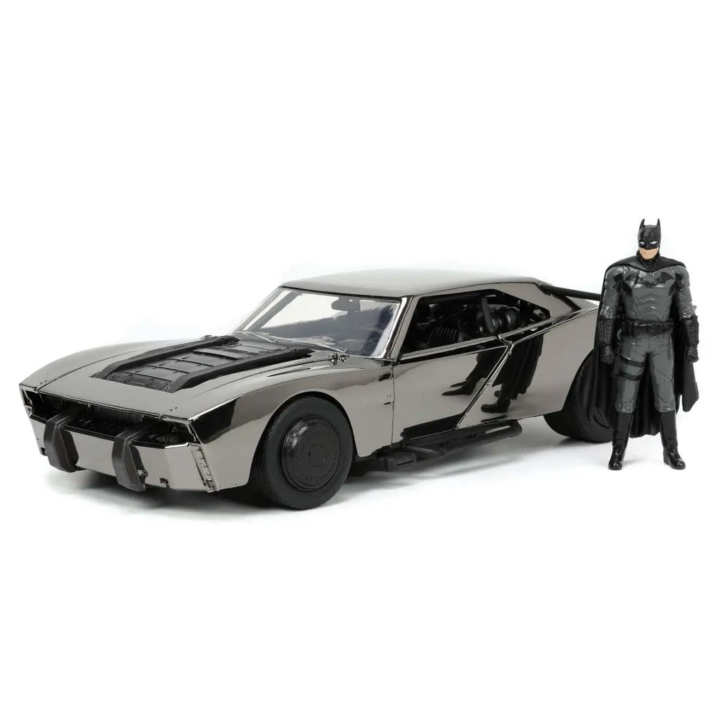 Svart och silver Batman Batmobile med figur, 1:24 die-cast SDCC-variant 2022