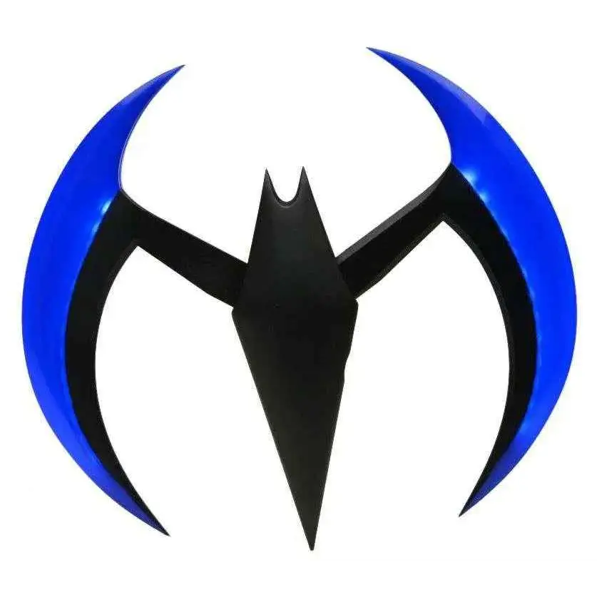 Blå och svart Batman Beyond Batarang-replika med glansig emblem