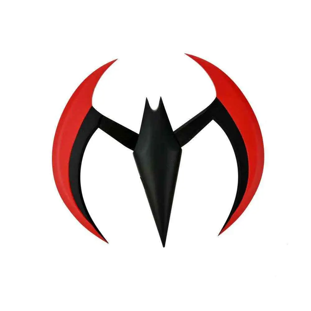 Röd Batman Beyond batarang-replika med svart emblem och vingar