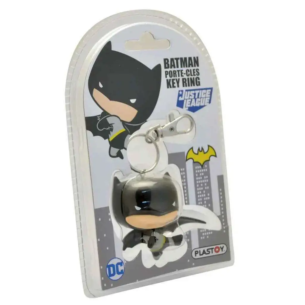 Svart och gul Batman-chibi nyckelring i blisterförpackning med glansig finish