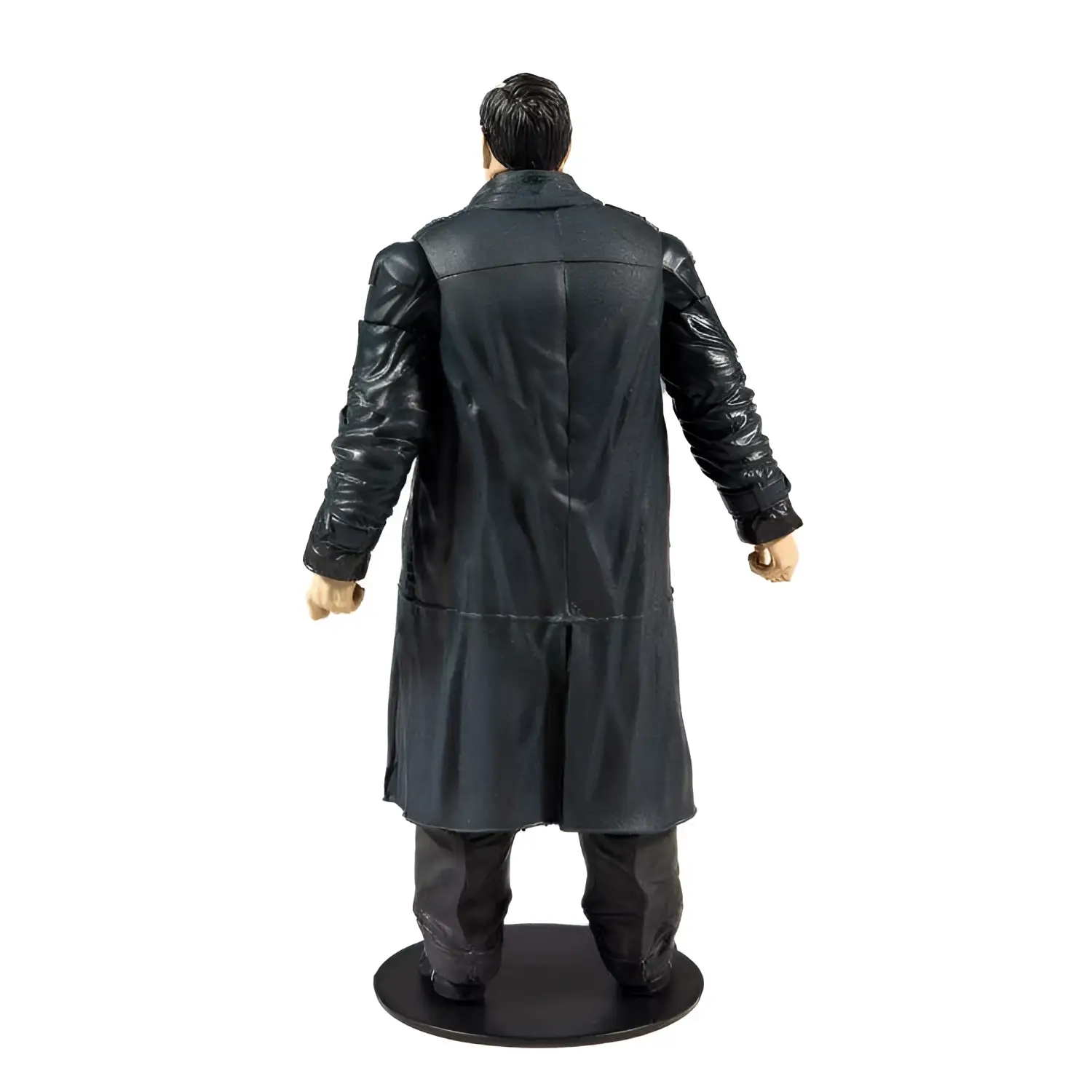Batman Penguin actionfigur i svart läderlik trenchcoat med detaljerad sömnad, McFarlane Toys