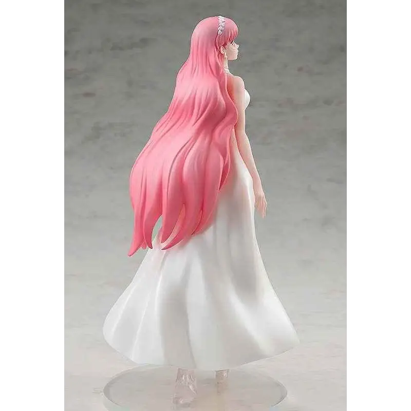 Detaljerad figur av Belle i vit brudklänning med långt rosa hår, POP UP PARADE