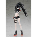 Svart och orange rustad animefigur Black Rock Shooter Empress Down Fall med långt spikat hår i taktisk outfit