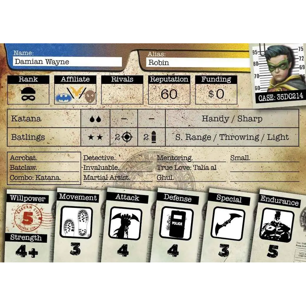 Damian Wayne som Robin i grön-svart kostym, BMG Robin & Goliath miniatyrset