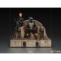 Boba Fett och Jango Fett på detaljerad stenstol