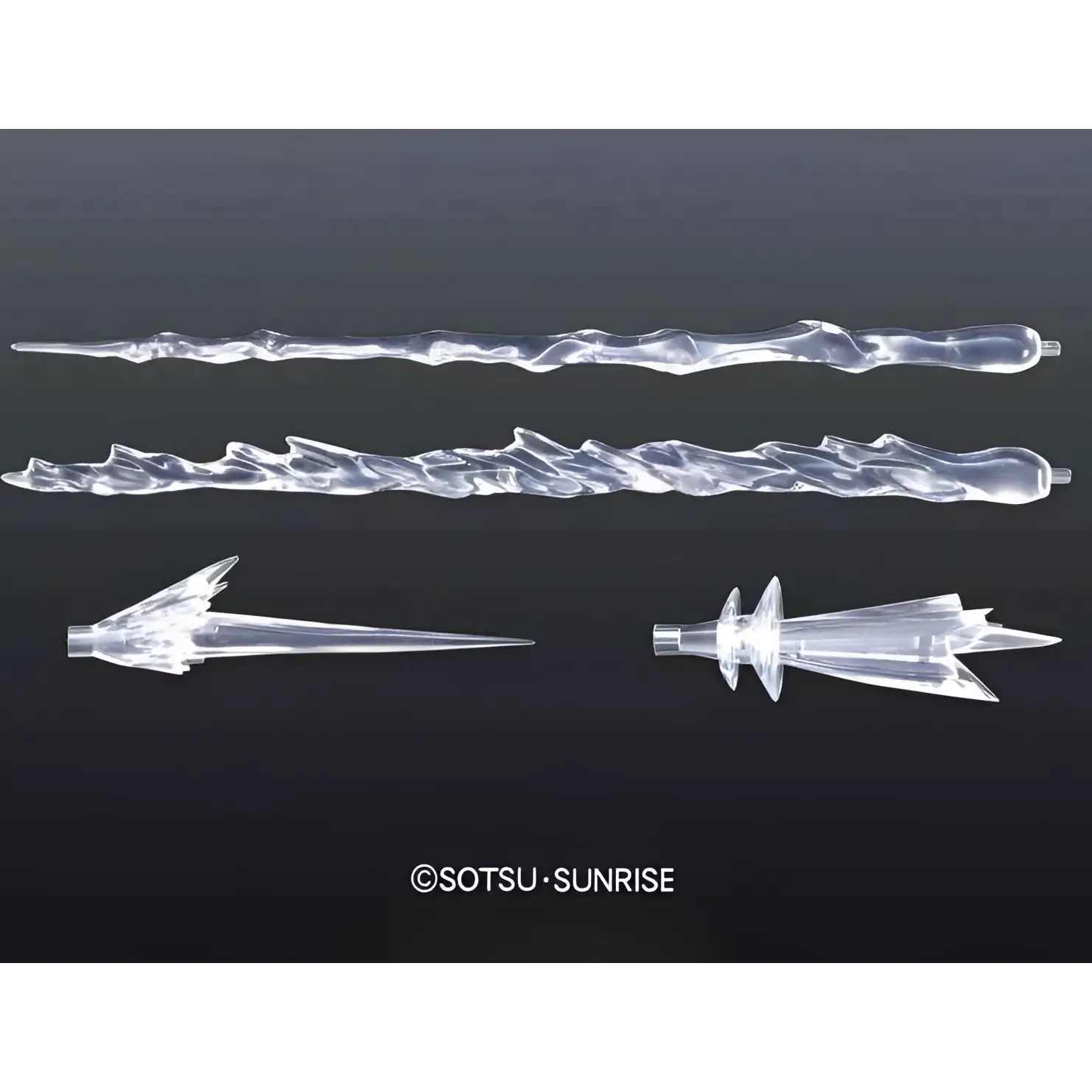Klara, intrikat formade plastiska iskrystallstav med taggiga kanter och spetsiga toppar, Builders Parts HD MS Effect-01 1/144