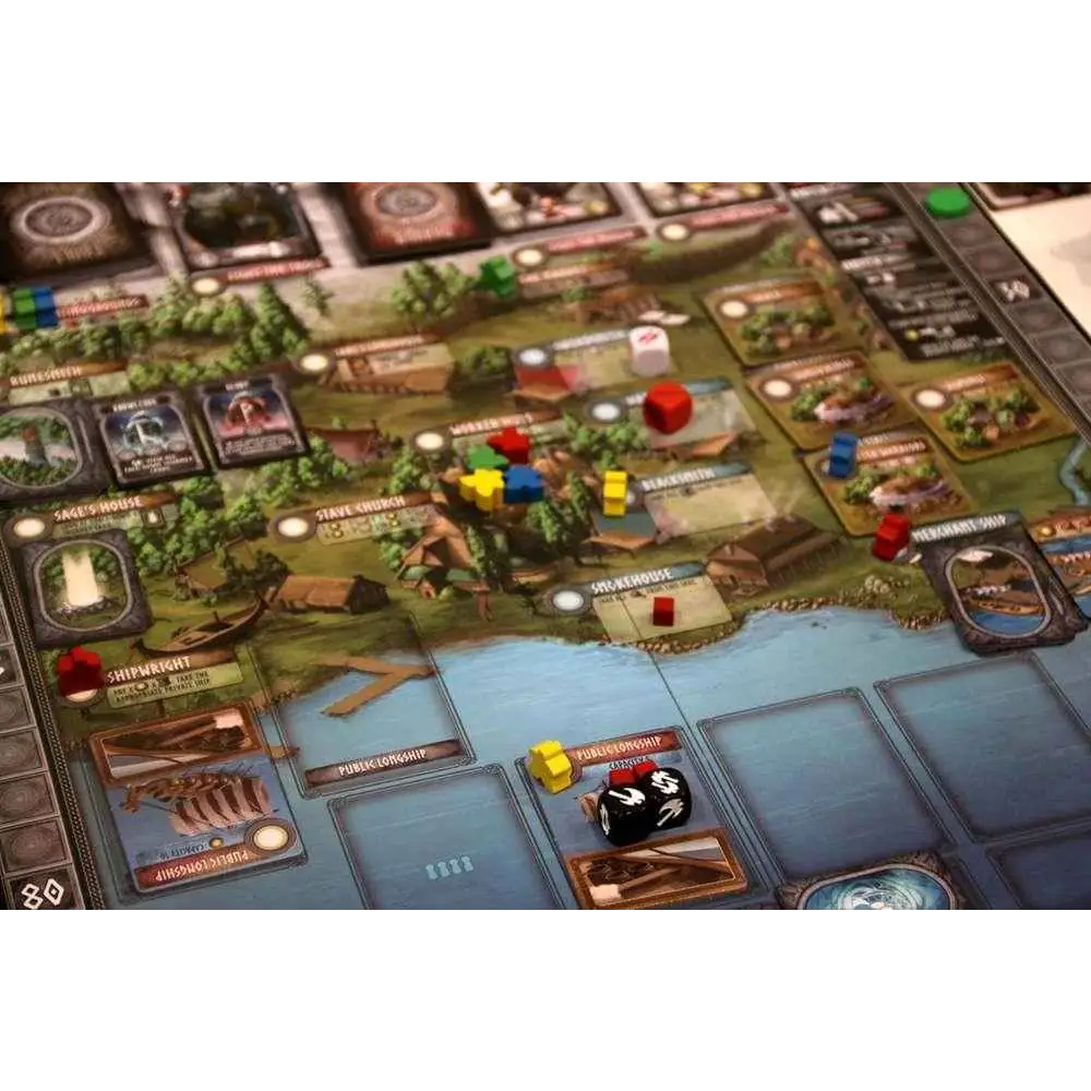 Campioni di Midgard strategiskt brädspel med kustby-scen
