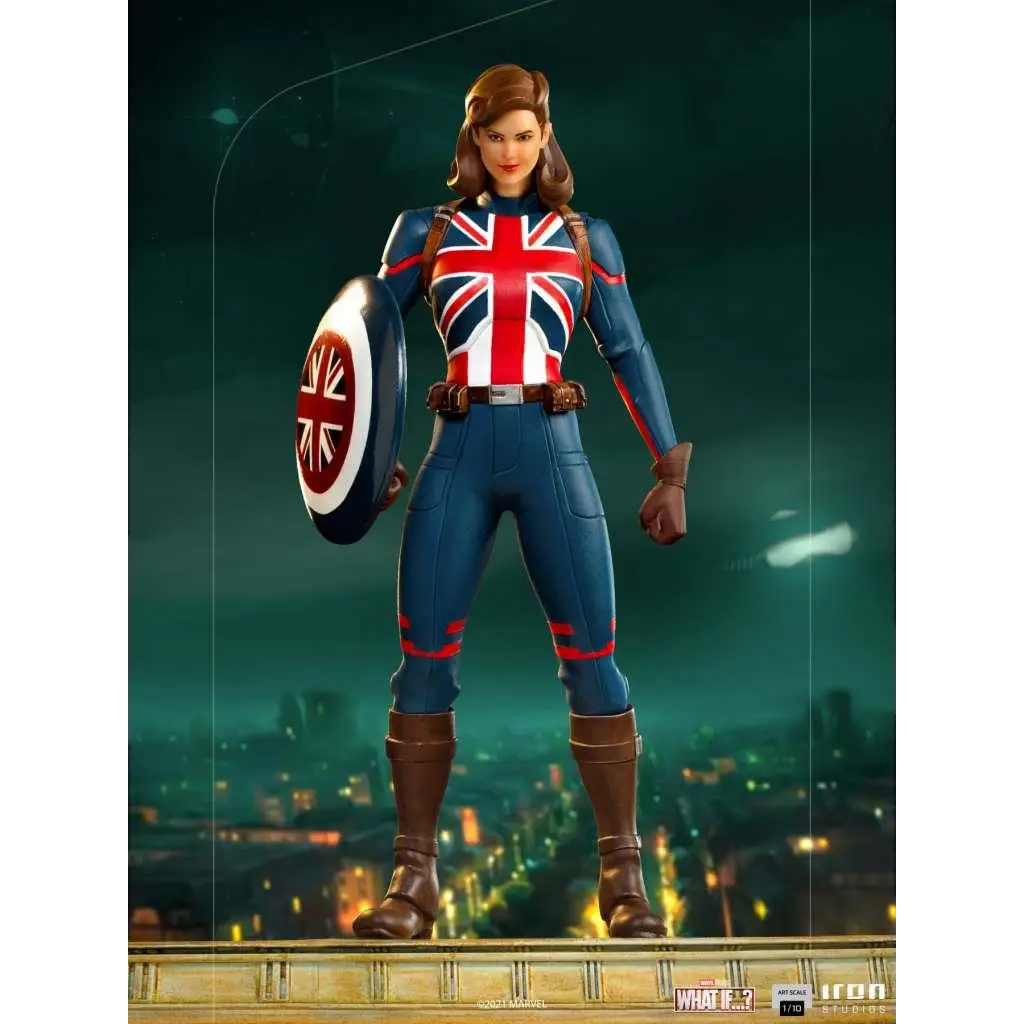 Kapten Carter 1/10 statyett i union jack-dräkt - What If...?