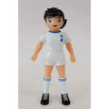 Glossig vit plastfigur av Captain Tsubasa Mjuka, tecknad fotbollsspelare med svart hår