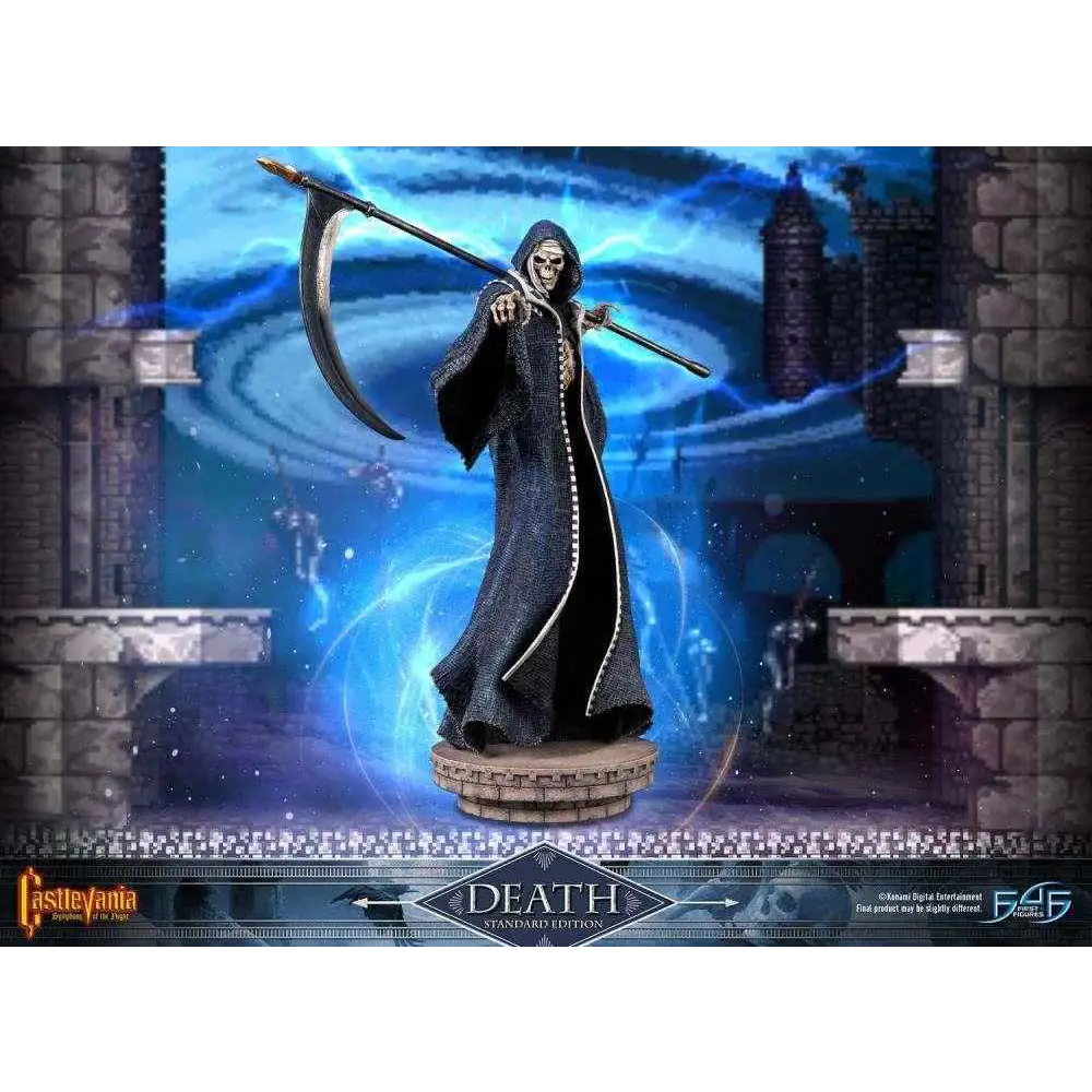 Dödstaty från Castlevania Symphony of the Night med lie och mantel