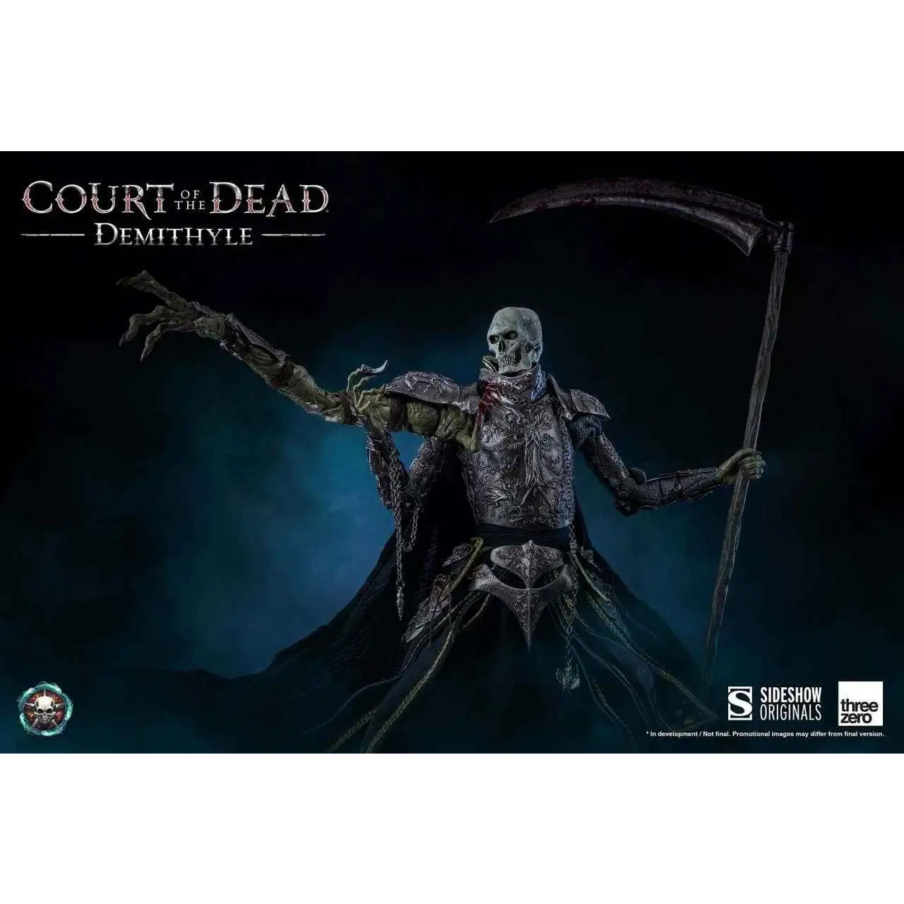 Court of the Dead Demithyle 1/6 figur med mörk metallrustning och svart mantel