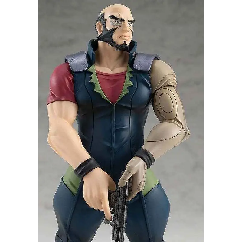 Jet Black Cowboy Bebop figur av muskulös, skallig man med pistol