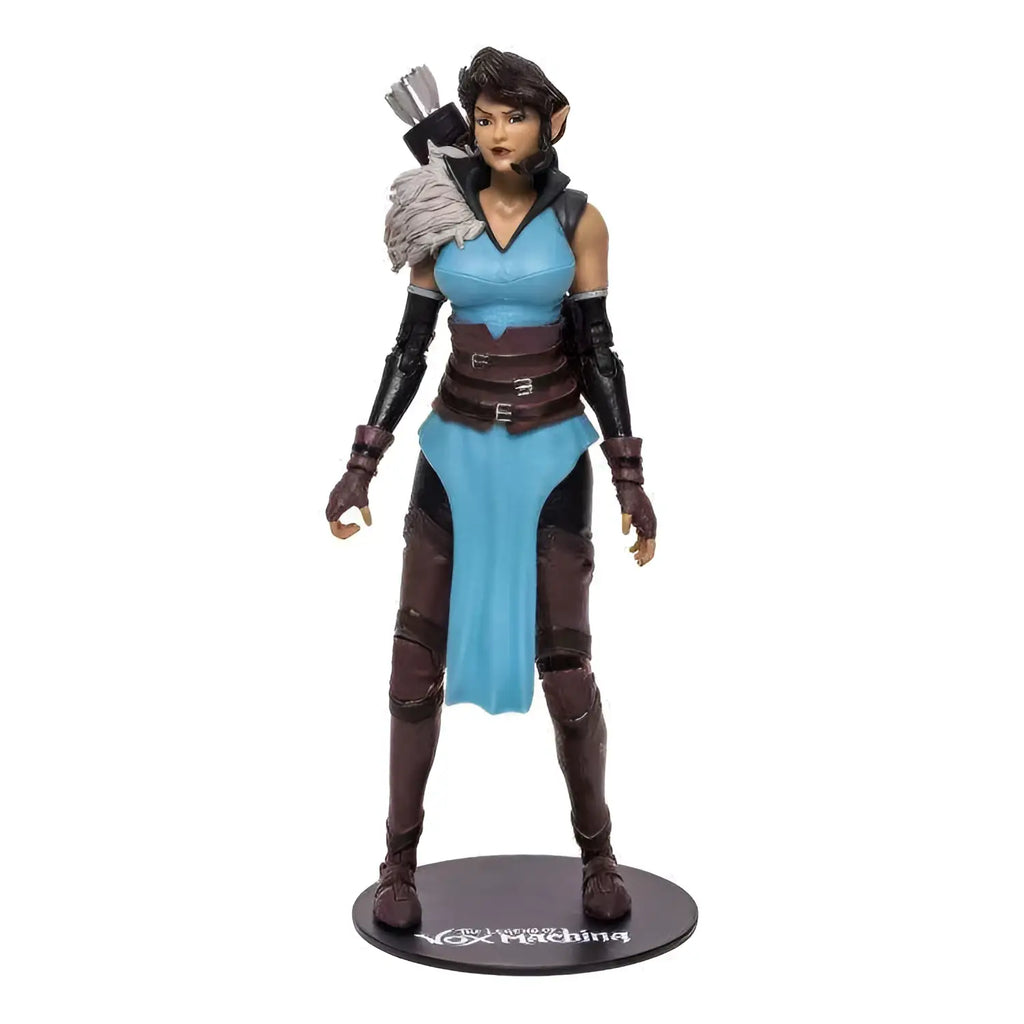 Vexahlia Critical Role elf archer figur med blå-brun dräkt